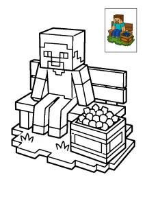 Koloruj według wzoru Minecraft