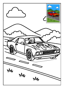 Kolorowanka Muscle Car