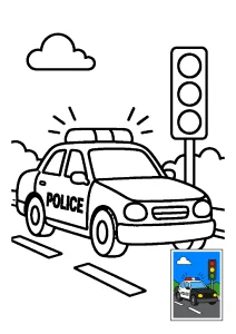 Koloruj według wzoru Policja